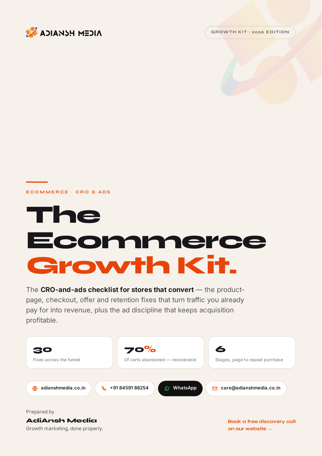 The Ecommerce Growth Kit — free download cover