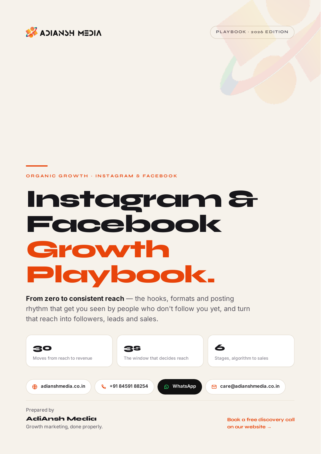 The Instagram & Facebook Growth Playbook — free download cover