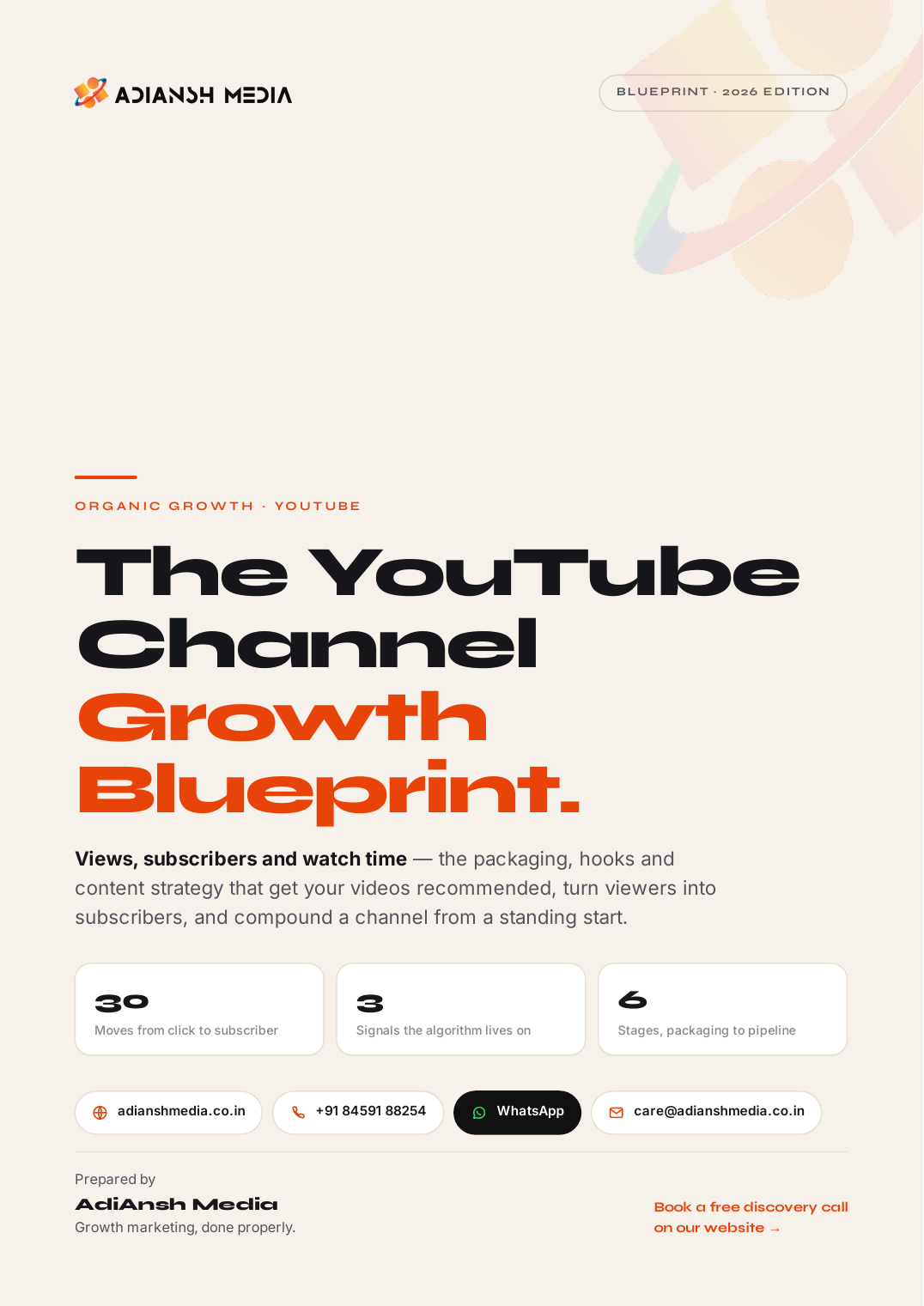 The YouTube Channel Growth Blueprint — free download cover